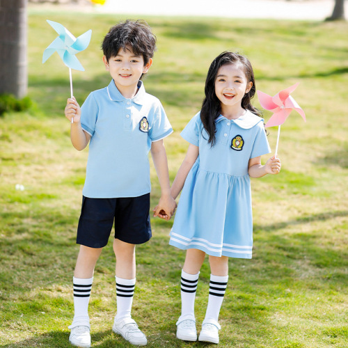 New kindergarten summer uniform school uniform British college style graduation photo clothing summer class uniform primary school set