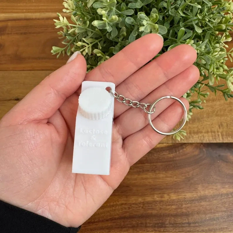 [跨境新品Pill Holder Milk Carton Keychain 药丸容器钥匙扣]