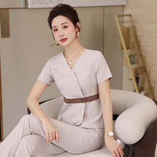 Summer Traditional Chinese Medicine Hall Health Ear Picking Master Chinese Suit Beautician Work Clothes Female Massage Foot Bath Pedicure Technician Clothes