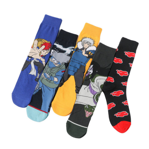 Manufacturer cotton cartoon mid-length Naruto anime character socks personalized trendy men's mid-length women's socks men's socks