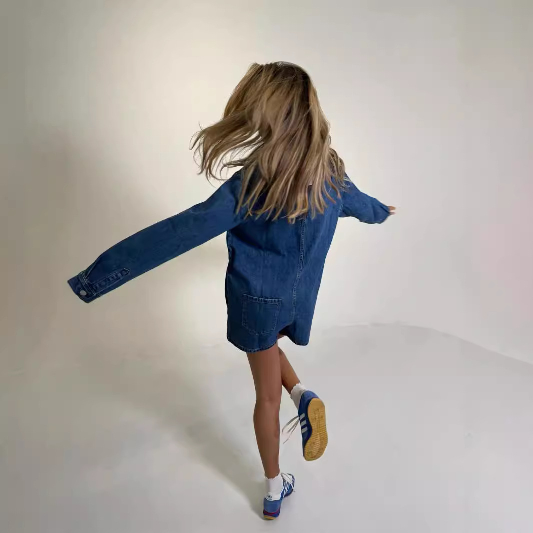 2024 Europa y Estados Unidos transfronterizos otoño nuevos productos hipster callejero con solapa de manga larga pantalones cortos jeans 32118 - 1