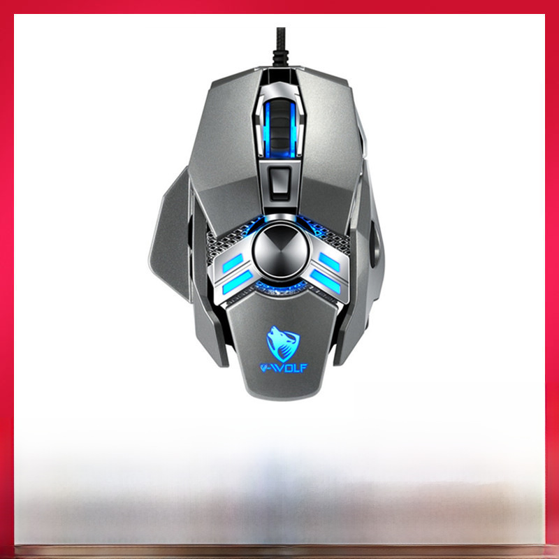 雷狼V10发光加重电竞游戏鼠标台式机USB网咖有线鼠标宏定义