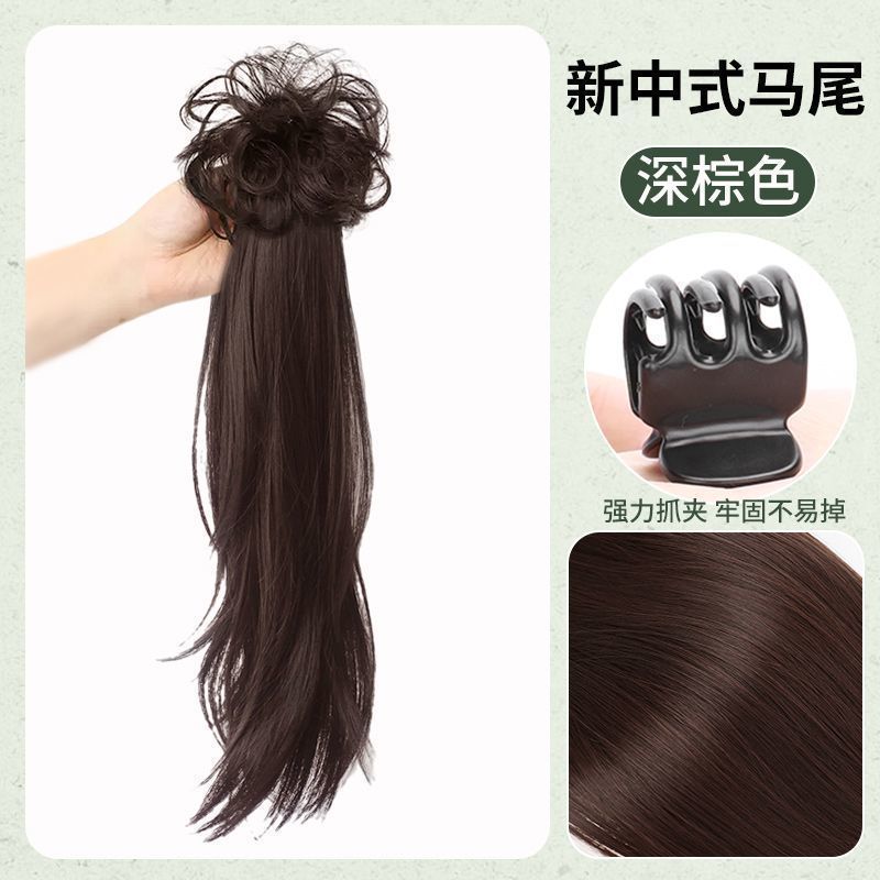 Nueva peluca china trenzada cola de caballo estilo chino cola de caballo lateral agarrar clip artefacto chino estilo cheongsam micro-roll simulación cabello cola de caballo peluca