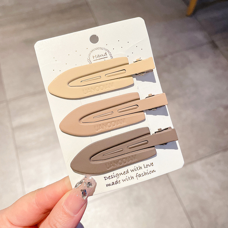 Ciervo blanco mismo estilo de horquilla sin costuras lado femenino frente flequillos clip lateral pequeño clip de maquillaje horquilla de pico de pato clip tocado