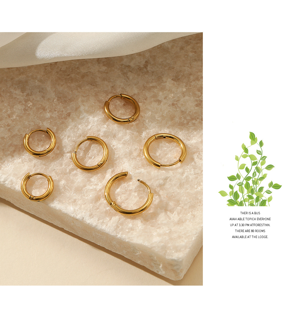 Fashion Round Stainless Steel Plating Earrings 3 Piece Set