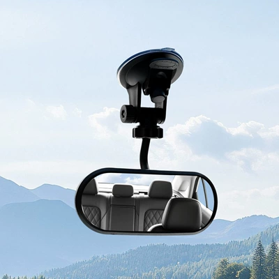 Car Rearview Mirror Auxiliary Mirror, Interior Suction Cup Baby Observation Mirror, Reverse Auxiliary Mirror, Blind Spot Mirror, Large Field of View Car-Mounted (Sun visor rearview mirror) - suction-cup-model