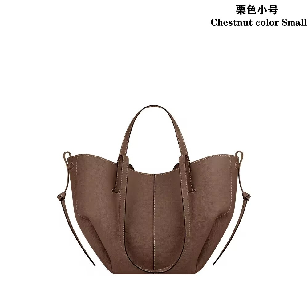 现货秒发polene翅膀包真皮Cyme单肩腋下包小众法式大容量托特包 - Thumbnail 25