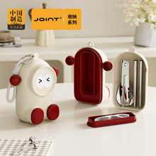 304筷子勺子套装儿童餐具收纳盒外出携带小学生便携餐具卡通可爱