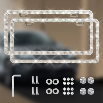 License plate holder/license plate holder: Plate American Standard Diamond License Plate - double-piece-silver