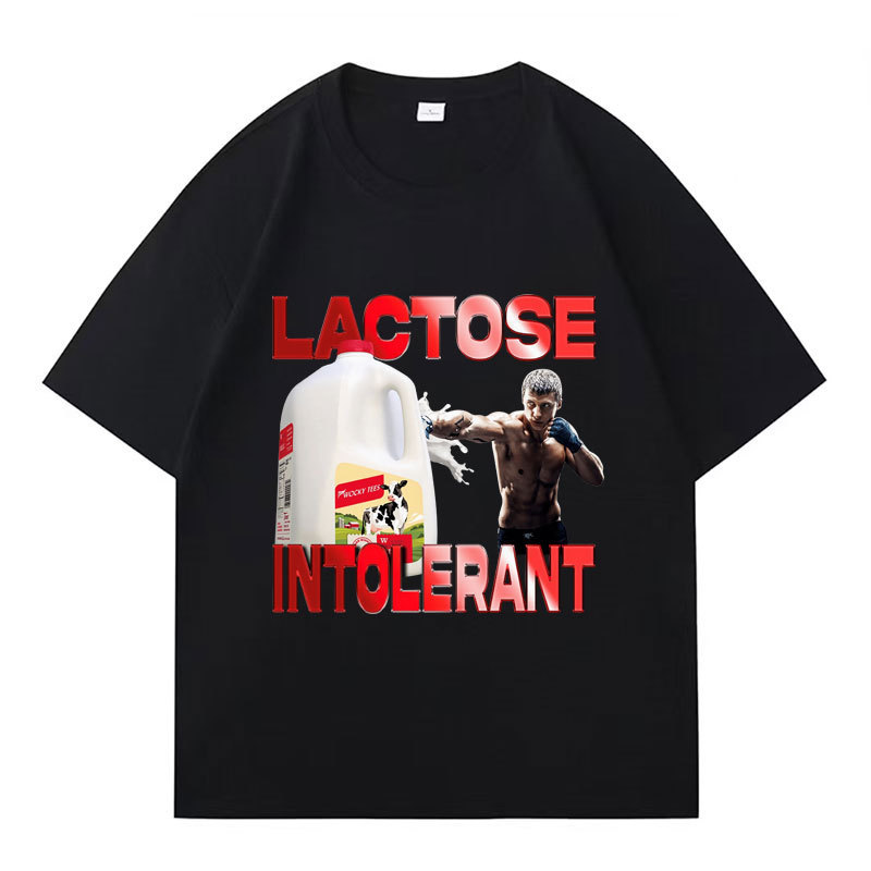 Lactose Tolerant Graphic Print T-Shirt Mens Women Casual over