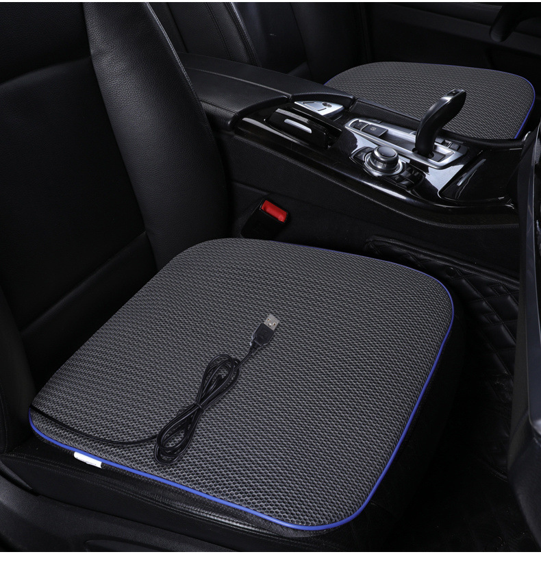 Summer Ventilated Car Seat Cushion Summer Cool Mat USB Cold Air Breathable Cooling Mat Truck Blowing Mat Home and Car Dual Use