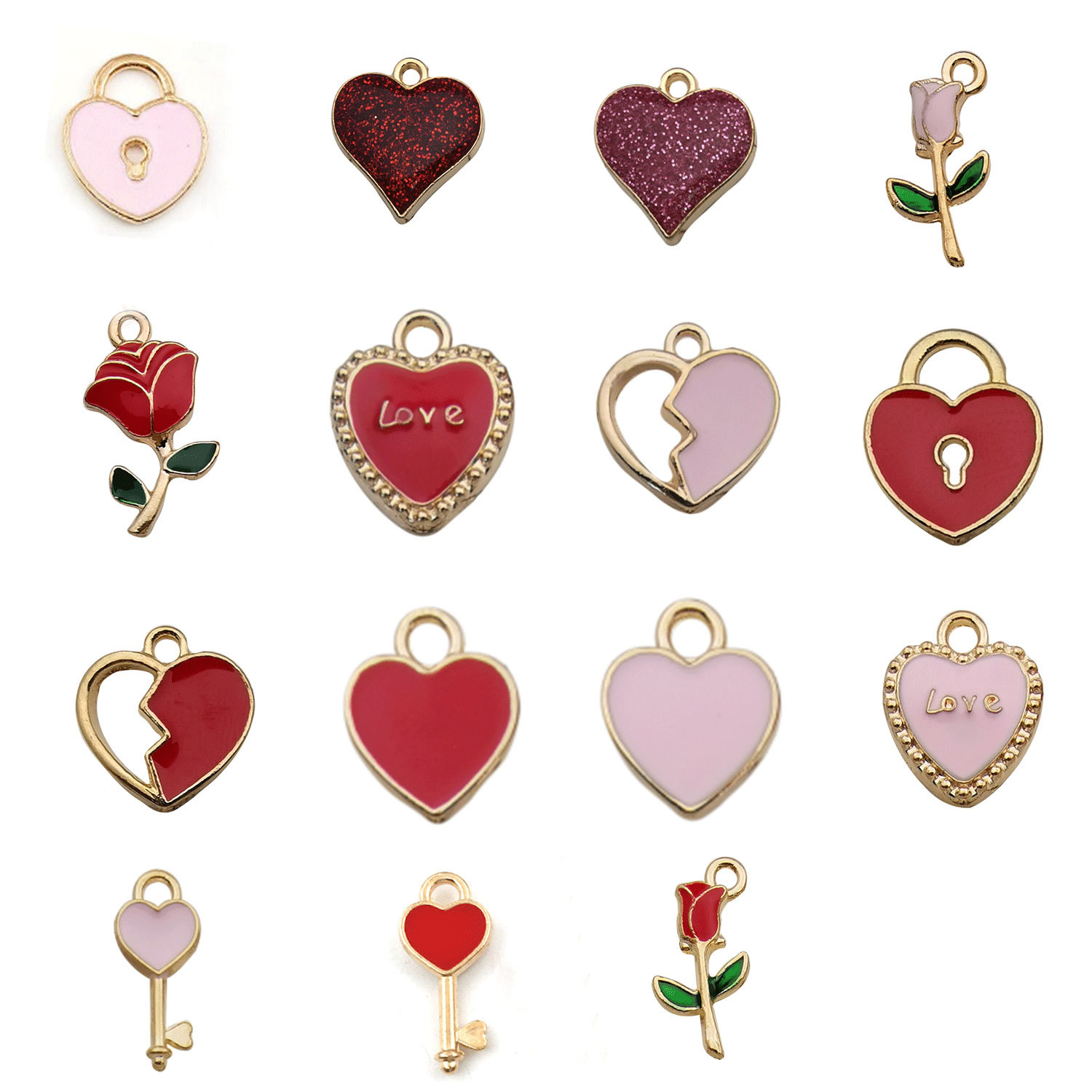 Colgante de corazón con gota de aceite, accesorios de joyería DIY