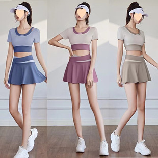 Yoga Clothing Suit for Women Summer New High-End Fashion Short-Sleeved Professional Internet Celebrity Gym Running Sports Suit