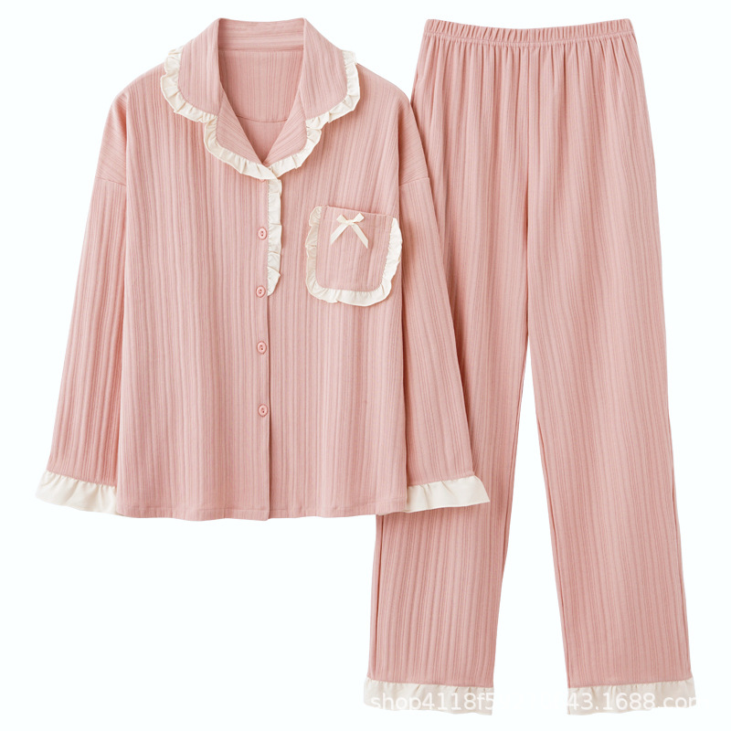 La primavera y el otoño de algodón de manga larga Chaqueta de punto de las mujeres pantalones traje de color sólido casual suelta más el tamaño de desgaste en el hogar las mujeres pueden usar fuera