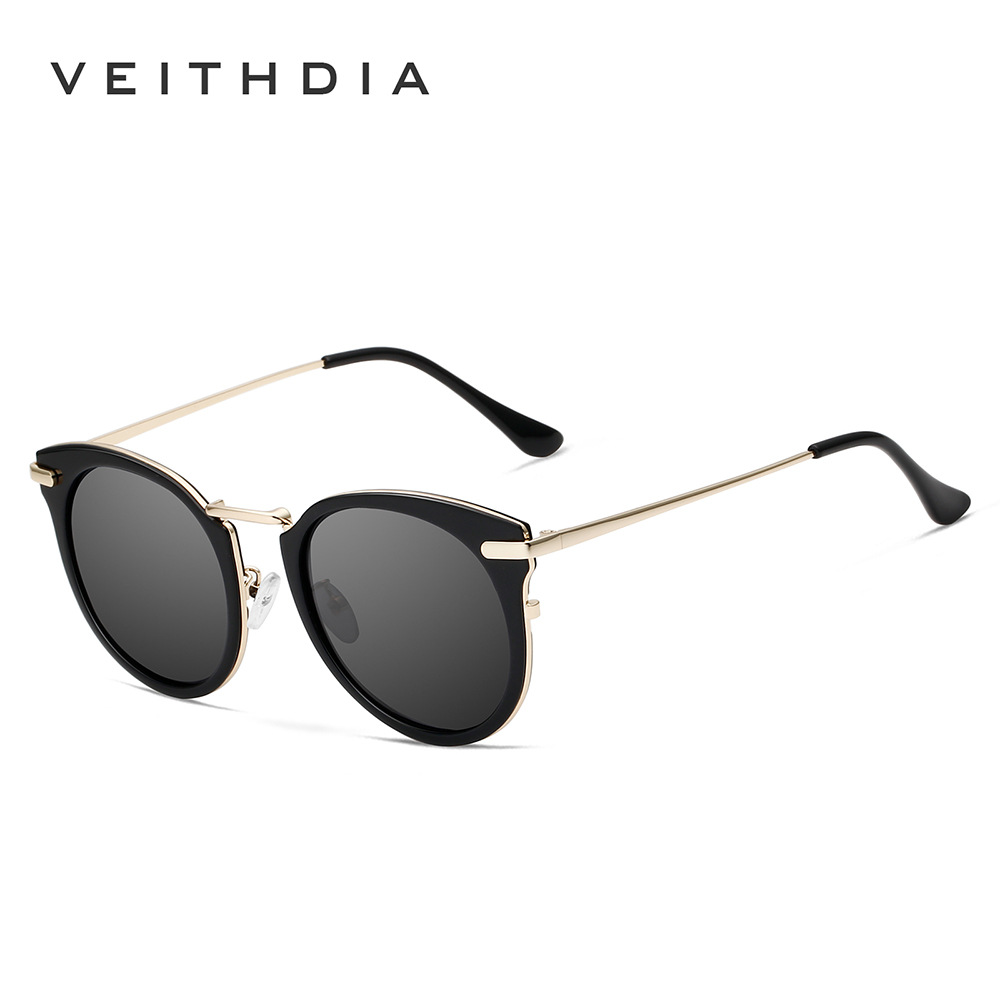 Moda de las mujeres ronda polarizada protección UV TR90 doble círculo ojo gato Gafas Sol 2022 nuevo en stock 3064