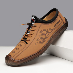 New Men's Daily Leisure Leather Shoes, 2024 Autumn Collection, Hand-Stitched Soft Sole and Soft Face Casual Loafers, Style 565-1