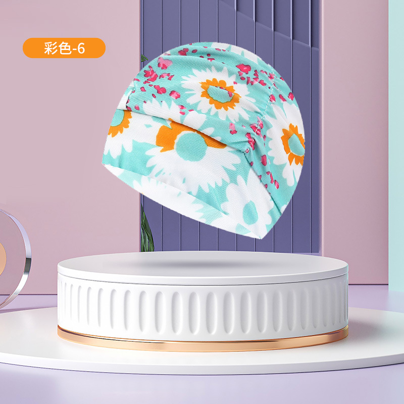 Sombrero de tela de natación adulto unisex cuidado del cabello protección del oído gorro de natación moda no-apriete cabeza plisada gorro de natación al por mayor