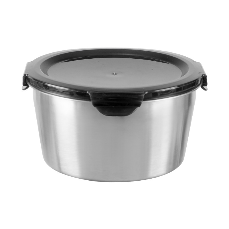 Caja de almacenamiento de acero inoxidable 304 caja de almuerzo Bento caja de almuerzo sellada de gran capacidad redonda al por mayor