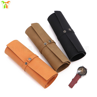 Ready-Made Travel Watch Roll Bag, 5-Piece Watch Cosmetics Bag, Anti-Scratch Watch Bag, Business Watch Leather Case