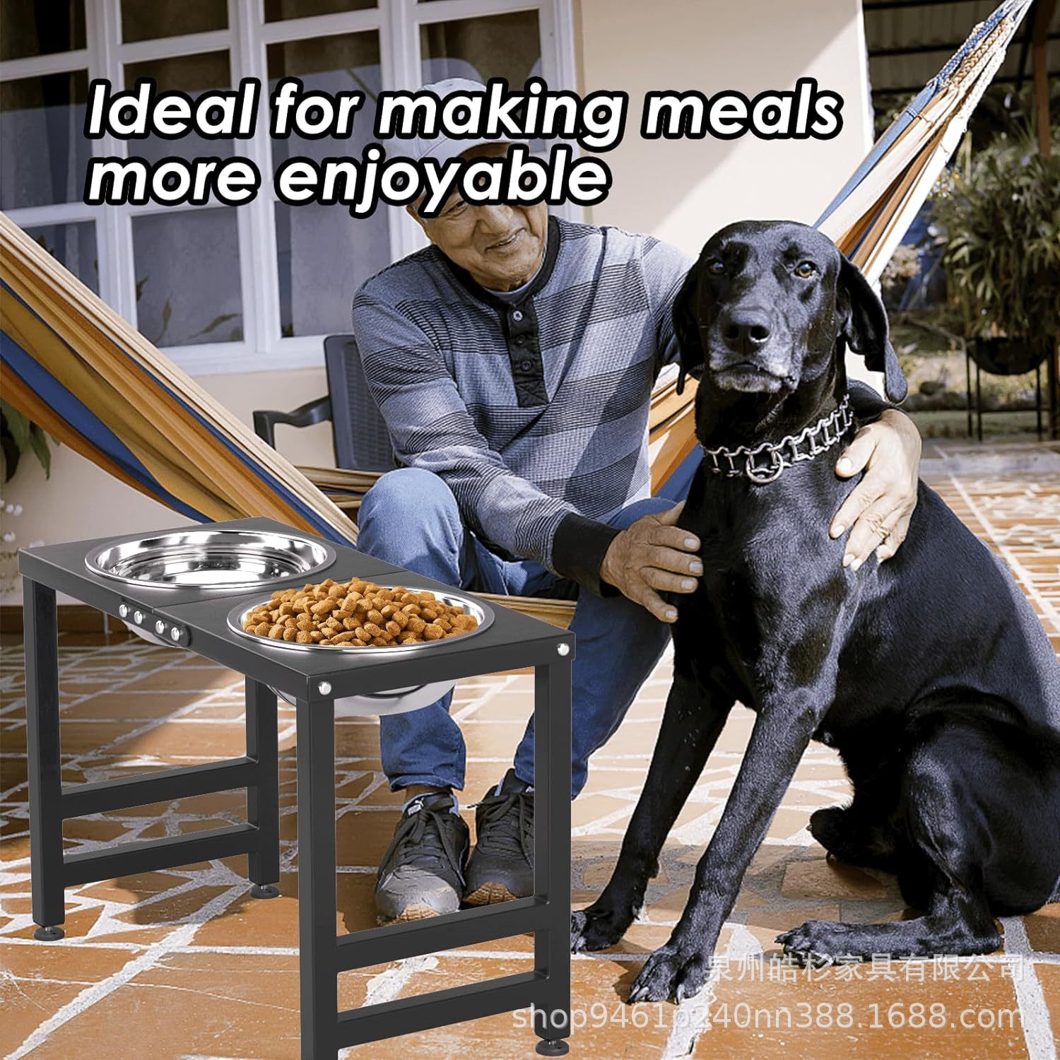 Soporte elevado para tazones de perros, anti-vuelco, 2000ml, para comida y agua