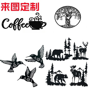 Metal Wall Decoration Pendant Customized Iron Crafts Black Paint Pendant of Various Shapes