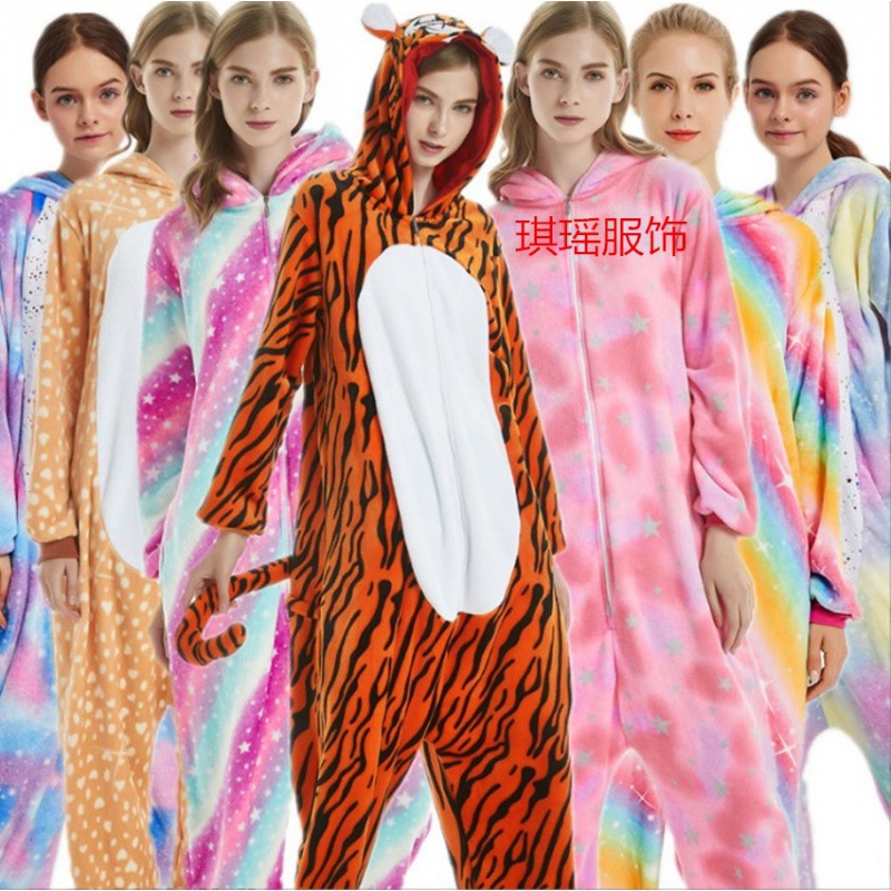 Adultos lote mixto Otoño e Invierno franela de dibujos animados animal pijamas de una pieza hombres y mujeres pareja casa pingüino traje al por mayor