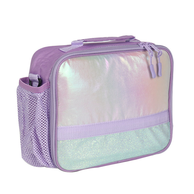 Purple windcoat material children's ice bag thermal insulation lunch bag thickened aluminum film children's thermal insulation lunch box bag in stock