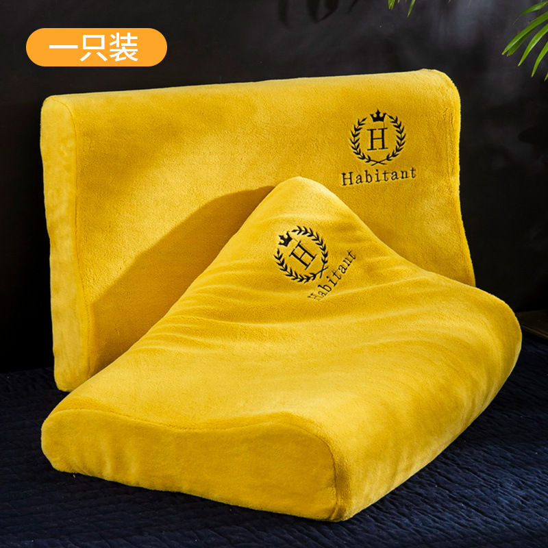 Funda de almohada de látex de terciopelo de leche 40 cmx60 cm Un par de fundas de almohada de terciopelo de coral Funda interior de núcleo de almohada de memoria única