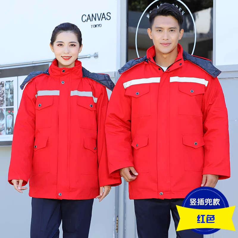 invierno de algodón grueso ropa de trabajo de algodón antiestático chaqueta de algodón de mediano largo soldador eléctrico ropa de algodón de protección laboral