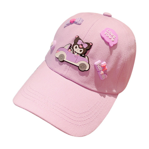 Kuromi Kids Baseball Cap for Girls, Cute Cartoon Duckbill Hat, Outdoor Sunshade and Sun Protection Cap for Girls