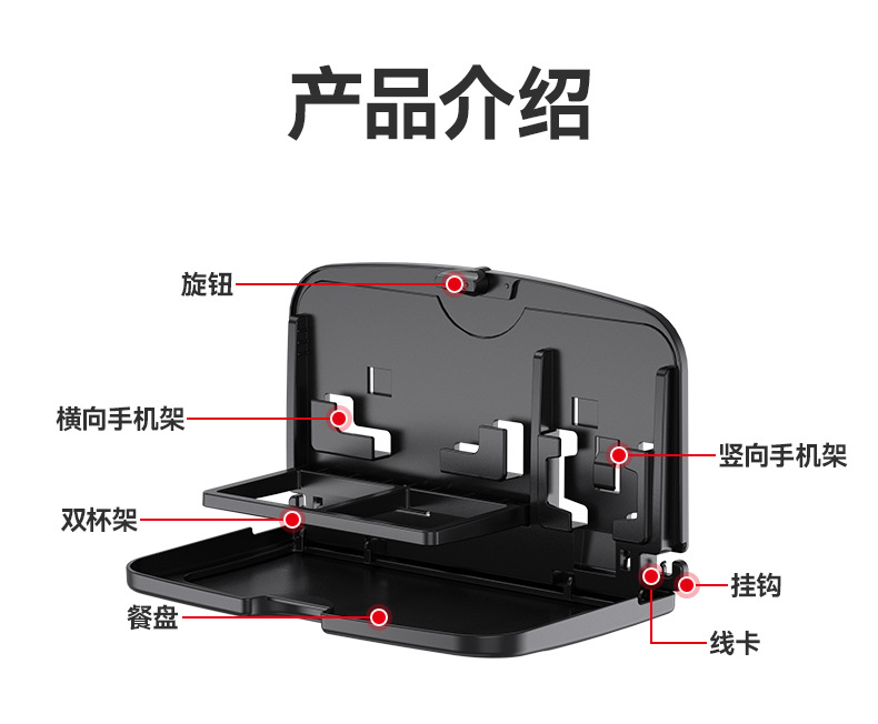 Shun Wei's new SU7 car sports seat dinner plate universal car dining table headrest rod installation snacks
