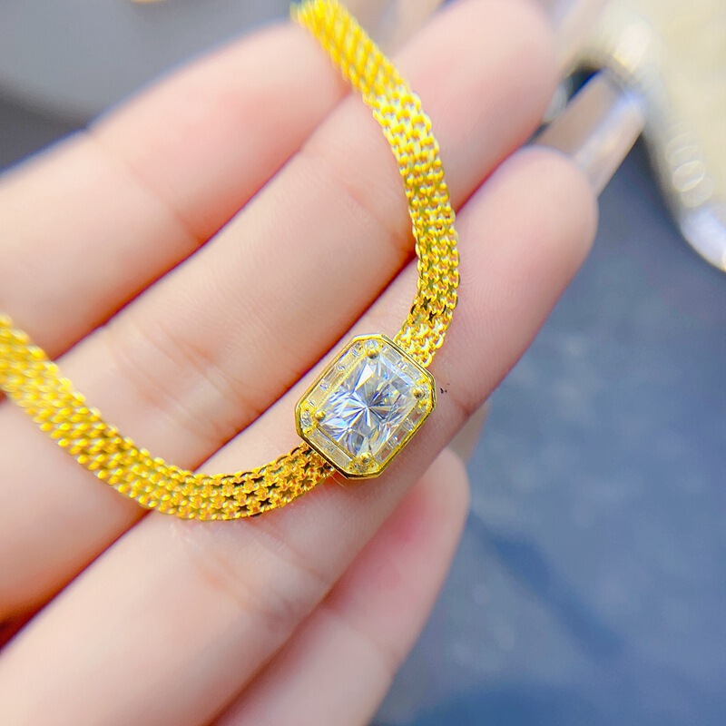 New American imported mosang diamond bracelet 1 karat black card mesang 925 silver inlaid second diamond pen