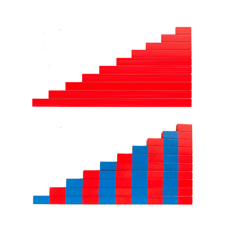 蒙氏蒙特蒙台梭利教具幼儿早教玩具数棒红棒家庭版