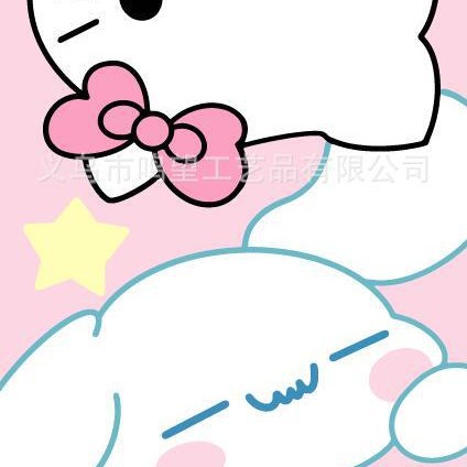 B33 Hello Kitty & Yugui Dog / 20X30cm (phiên bản offset hai mặt đặc biệt)