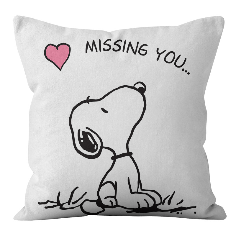 Animación dibujos animados Snoopy almohada cubierta sofá sala de estar dormitorio cojín almohada decoración del hogar simple almohada cubierta