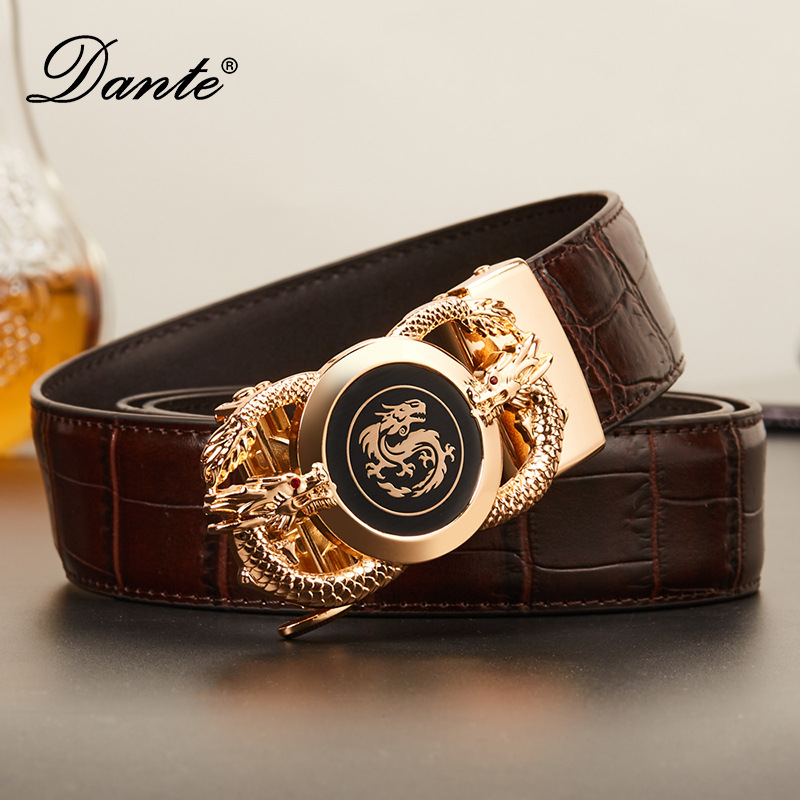 Belt men's leather automatic buckle men'...