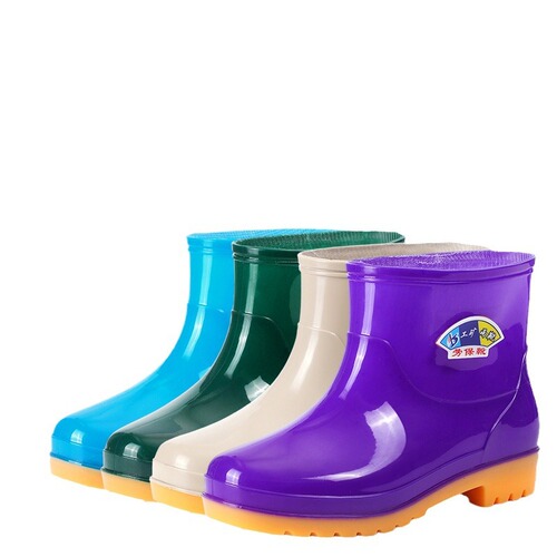 Women's Waterproof Waterproof Rain Boots with Fleece and Thick Waterproof Non-Slip Rain Boots for Women Short Waterproof Fashion Trendy Work Shoes