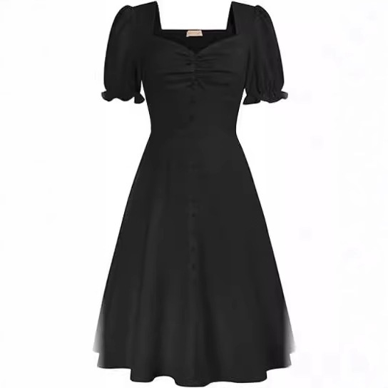 Women's 2024 Summer Bubble Short-sleeved Cottage dress Vintage 1950 s Party Dress