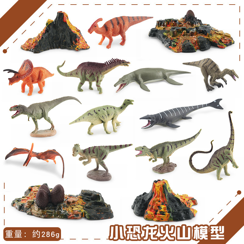 Transfronteriza exportación mini simulación Jurásico dinosaurio volcán 12 traje de escritorio estática modelo Decoración Juguetes