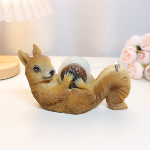 Cross-border squirrel tape holder tape machine creative stationery ornaments grease resin tape cutter office desktop decoration