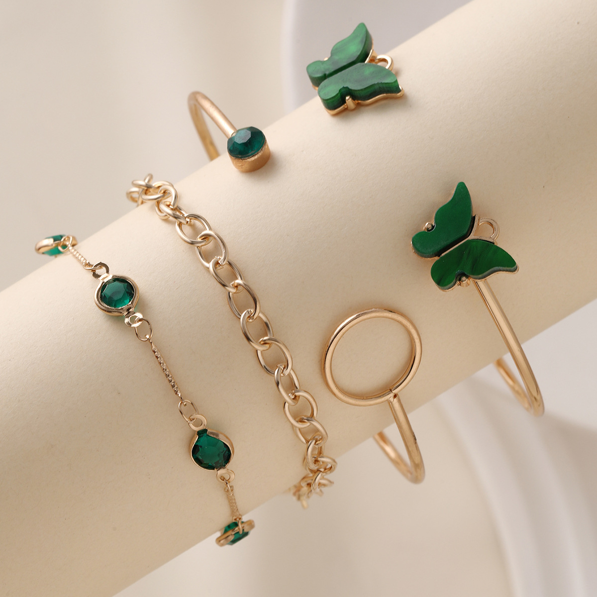 Amazon new multi-layer bracelet suit women's European and American INS style high-grade light luxury niche butterfly bracelet bracelet