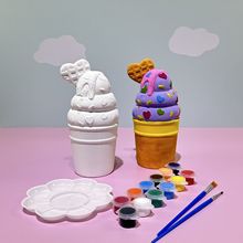 冰淇淋石膏娃娃涂色3d立体网红diy涂鸦女孩子喜爱的玩具源头批发