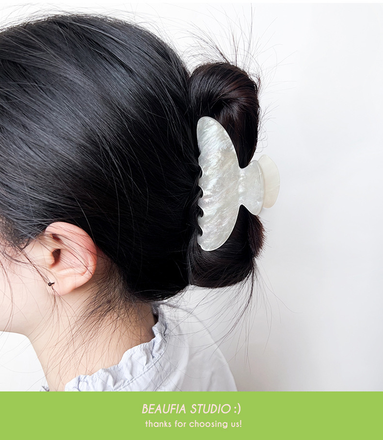 Baifeiya grande fermaglio per capelli in acetato per donna Corea del Sud versatile fermaglio per capelli alla moda color gelatina di alta qualità fermaglio per capelli a forma di squalo_voghion.com