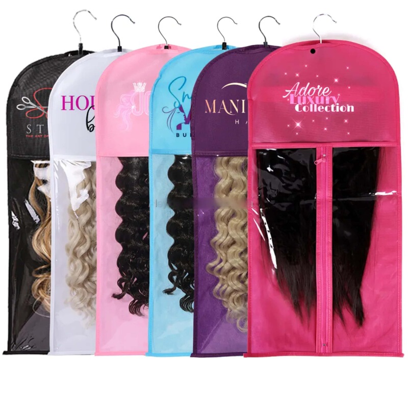 Wig Storage Bag, Dustproof Bag, Portable Non-Woven Fabric Bag with Hanger, Wig Bag Can Be Printed with Logo