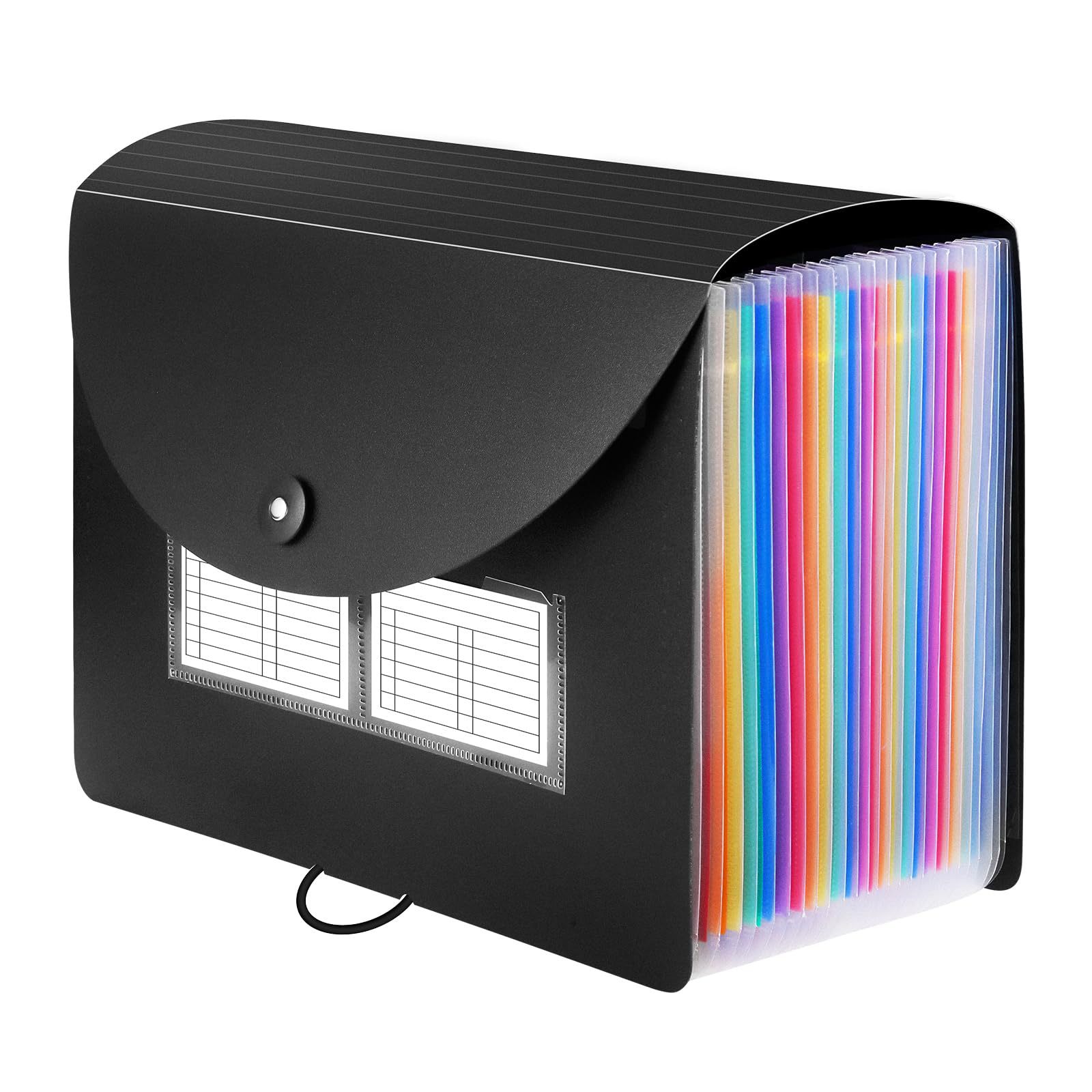 Fabricante en stock Amazon estudiante papel de prueba A4 Arco Iris 12 13 rejilla 24 cubierta redonda portátil órgano bolsa carpeta