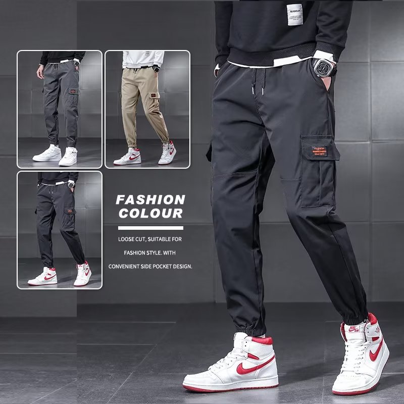 Men's Overalls Spring and Summer Thin Korean Style Loose plus size Casual Pants Trendy Brand Fashion Label Cross-border in stock Pants