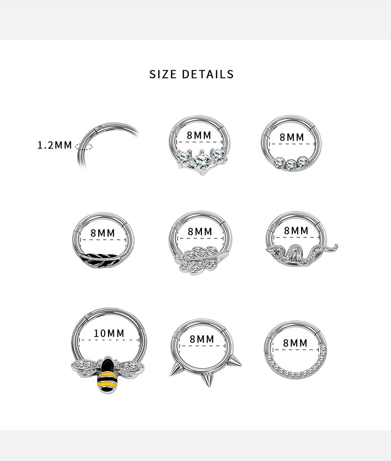 Silver pointed spike labret stud material detail