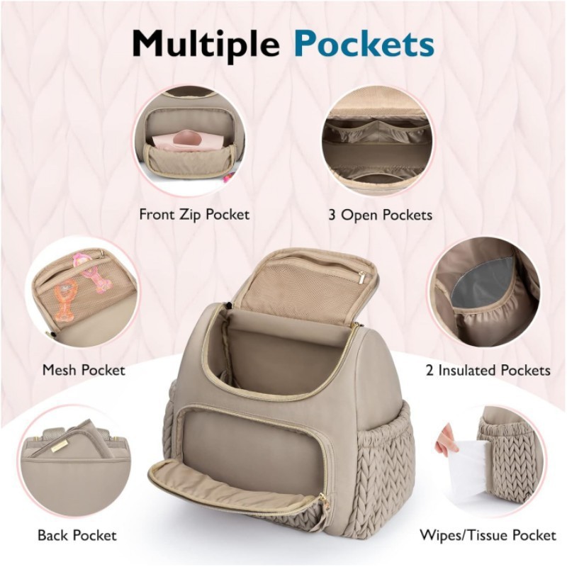 Spot nuevo bolso de mamá transfronterizo multifuncional bolso de mamá de moda materna e infantil mochila bolso de cochecito de bebé