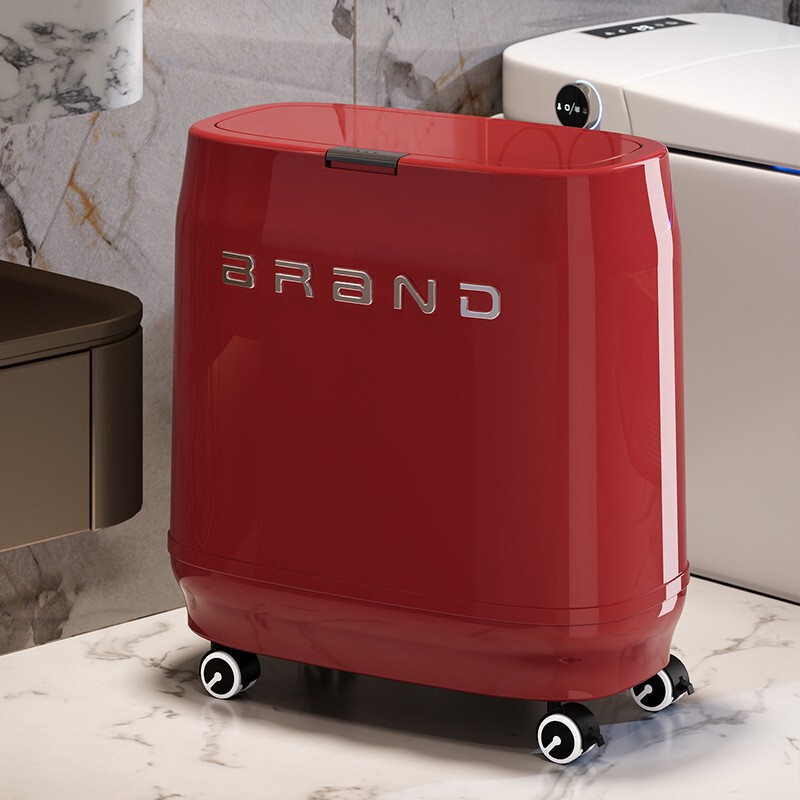 High-Appearance Narrow Gap Trash Can for Home Use, Large Capacity with Lid and Wheels, Storage Bin for Living Room, Bathroom, and Waste Paper Bin High-Appearance Narrow Gap Trash Can for Home Use, Large Capacity with Lid and Wheels, Storage Bin for Living Room, Bathroom, and Waste Paper Bin