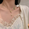 Brand metal necklace from pearl, pendant with tassels, chain for key bag , Japanese and Korean, orchid, 2022 collection